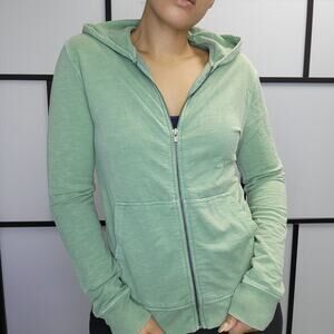 Green Acid Washed Crew neck Hoodie Small